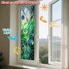 Privacy Window Film Stained Glass Window Blue Green Wave Decorative
