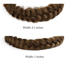 STHEJFB Braid Headband 2 3 Strands combinations Messy Wide Chunky Fluffy Elastic Stretch Hairpiece Braided Headband Women Girl Beauty accessory (Braid pioneer B)