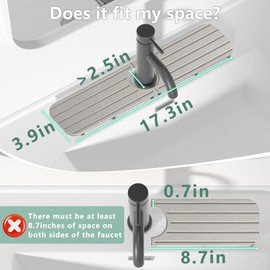 Tapete para llave para lavabo de baño (17 pulgadas, gris claro)
