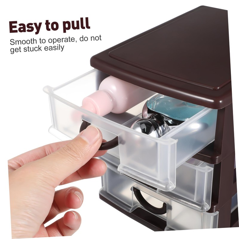 KOMBIUDA Plastic Storage Bin 3 Tier Drawer Organiser Box Home