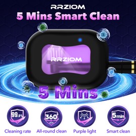 RRZIOM Toothbrush Sanitizer Case, Portable Toothbrush Covers Rechargeable, Rechargeable Toothbrush Cleaner Holder Case for Travel Home, Detachable Toothbrush Cover Cap for All Toothbrushes (Black)