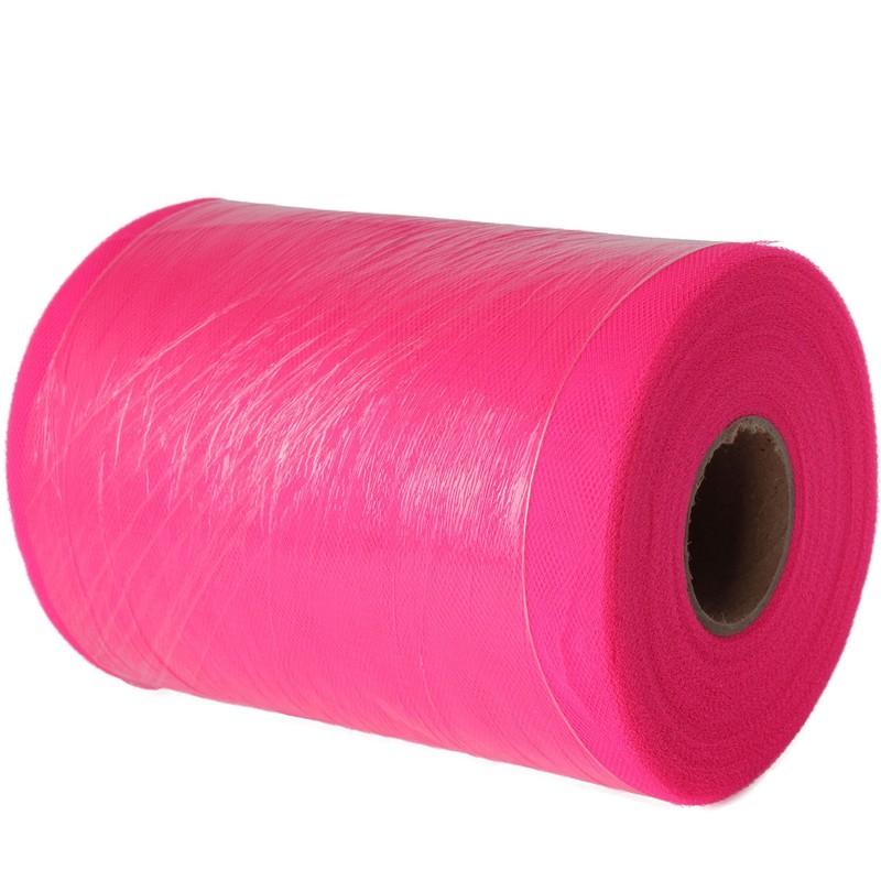 Fluorescent Red Tulle Roll Spool 6 Inch x 100 Yards