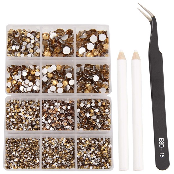 NCB 8000pcs Non Hotfix Rhinestones 10 Sizes Flatback Crystal Glass