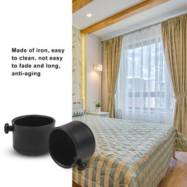 Curtain Rod Ends, Curtain Rod Finials Ends Are Strong And Durable With Fixing Screws, Black Color, Suitable For Curtain Finials Ends For Roman Curtain Rods Up To 0.86 Inches/22mm Diameter (PACK-4)