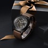 Benyar Automatic Watches for Men | Skeleton Mechanical Leather Strap