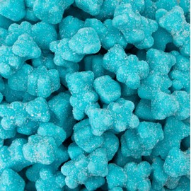 Sour Gummi Bears Candy 2-Pound Bag | Blue Raspberry Chewy Candy | Gelatin Free Blue Gummies for Baby Showers, Gender Reveal, Party Favors, and Buffets
