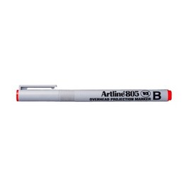 Artline 805 Overhead Projection 3.8mm Broad Chisel Tip Waterbased Marker - Red (Pack of 12)