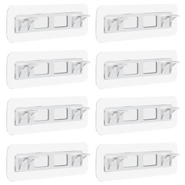 8 Pack Adhesive Shelf Bracket, Self-Adhesive Cabinet Shelf Pegs for Shelves Reinforced No Drill Shelf Holders Shelf Support Pegs Shelf Holders for Kitchen Book Shelves Locker Closet Clapboard Layer