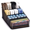 Domensi Mesh Condiment Station with 7 Compartment, Break Room Coffee