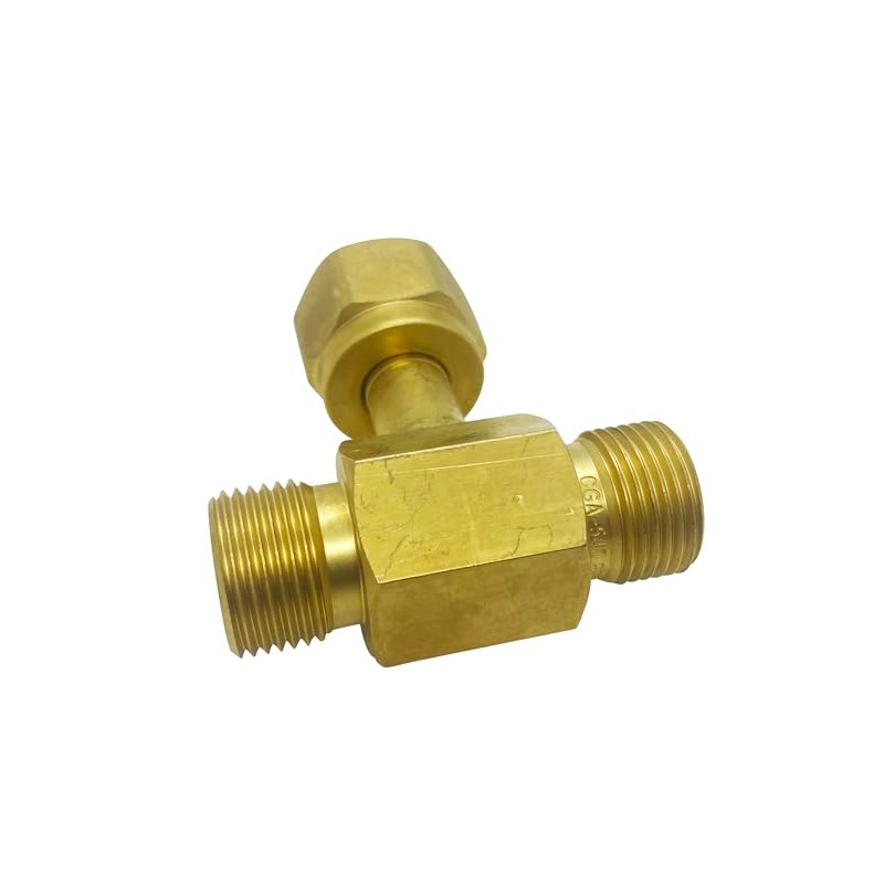 Oxygen Gas Y Adaptor, Connect 2 Regulators To 1 Bottle,