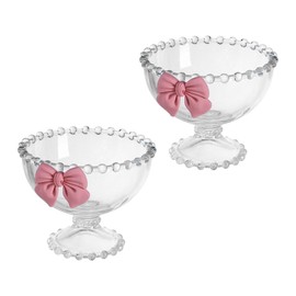 WAIT FLY Creative Butterfly Glass Dessert Bowl Footed Trifle Bowl Ice Cream Bowl Serving Bowl for Fruit, Salad, Candy, Cocktail, Coffee, Trifle-Clear-2 PCS