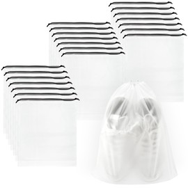 HEIHAK 50 PCS Shoe Bags for Storage, 30 x 35 cm Clear Drawstring Shoe Bags Multifunctional Waterproof Travel Shoe Bag Large Portable Storage Bag for Travel Clothes Shoe