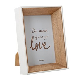 Kiera Grace Icon 4" x 6" Shadow Box Picture Frame - Desk Horizontal Wooden Shadow Display Case for Tabletop and Wall Hanging Decor, White Edge