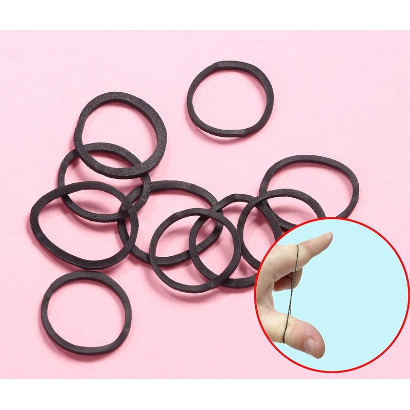black Elastic Hair Bands，BEBEEPOO 500pcs Mini Rubber Bands with a