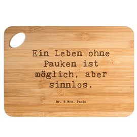 Mr. & Mrs. Panda Bamboo Chopping Board with Saying "Pauken Leben - Gift, Orchestra, Musical Accents, Professional Musician, Wooden Board, Life Without Timpani