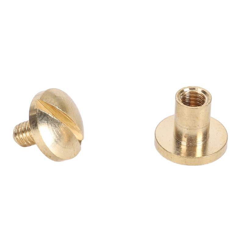 50 Set Brass Rivets Kit DIY 8mm Slot Screw Decorative