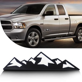 Zhizhong 7 Inch Snow Mountain Emblem, Trunk Tailgate Mountains Graphic Badge fits for Car Truck Racing SUV Pickup RV (Black White)