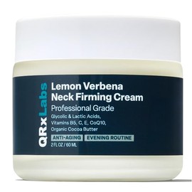 QRxLabs Crema reafirmante para el cuello con verbena de limn  Hidratante para tensar y levantar la piel suelta, arrugada o flcida, escote y pecho  Lo 
