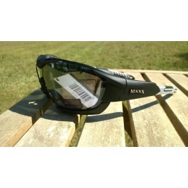 Maxx HD Motorcycle sunglasses Black smoke lens foam 2.0 padding ATV A1