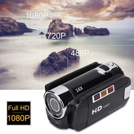 Ejoyous Digital Camcorder, 16X Full HD Video Camera, High Definition Video Camera with 270 Degree Rotation Screen, Supports Photography and Video with 2.7 Inch Display for Home Party Camping (Black)