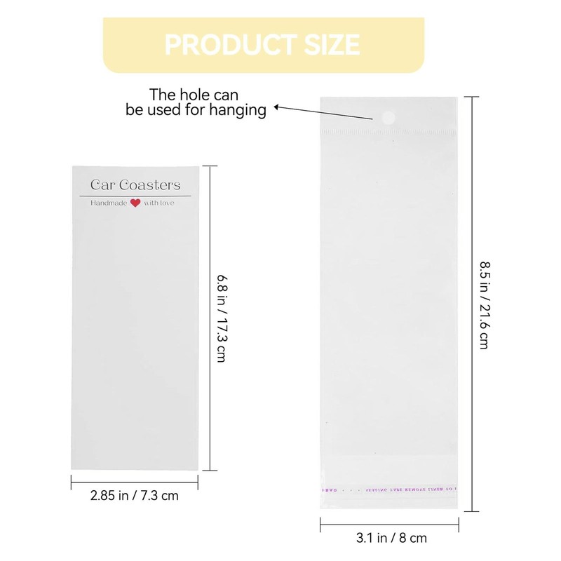 100 Set Car Coaster Packaging White Thick Coaster Display Cards