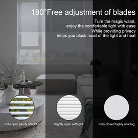 YIIBAII Mini Blinds Suitable for 26" W x 64" H Windows 1" Aluminum Horizontal Venetian Blinds Darkening with Rope and Pole can Mounted Inside or Outside