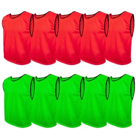 SPORTSBIBS Training Bibs Pack of 10 Football Vests Sports Practice Pinnies Soccer Rugby