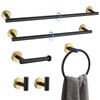 Black and Gold Towel Bar Set 6 Pieces Bathroom Hardware