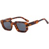 JCTAIFOO Trendy Rectangle Sunglasses for Men Women Vintage Rectangular Retro