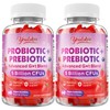 Youlikee 2 Pack Prebiotic + Probiotic Gummies, 5 Billion CFUs