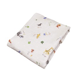 Babyshower Baby Duvet Cover 40.2 x 50.4 inches (102 x 128 cm) (Animal x Dots), Made in Japan, 100% Cotton, Double Gauze, Regular, Reversible Baby