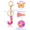 [Looking] Women Keychain Cute Stylish Alphabet Key Ring Pink Initial