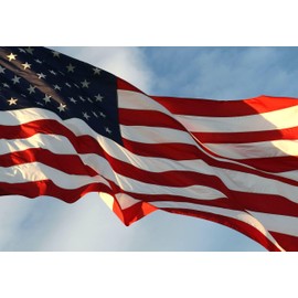 American Flag USA Heavy duty Nylon Outdoor US Flags with Embroidered Stars, Sewn Stripes, and Brass Grommets (4X6)