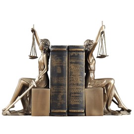 Lady Justice Statue Decorative Bookends Home Decor Roman Goddess Sculptures Gifts, Best for Lawyers and Law Students(10 x 5 x 4 inch)