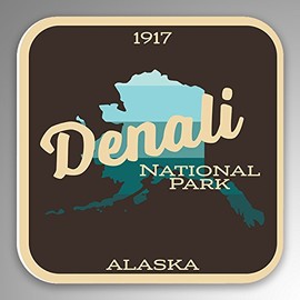 JMM Industries Denali National Park Vinyl Decal Sticker Car Window Bumper 2-Pack 4-Inches by 4-Inches Premium Quality UV Protective Laminate NPS076