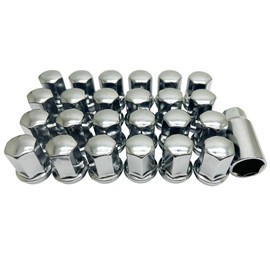 AKS4WD 14x1.5 Lug Nuts OEM 7/8" Hex(22mm) 1.77" Height(45mm) Tuercas para Llantas De Carros - Wheel Lug Nuts for Silverado Tahoe Sierra Yukon Lug Nut Set 24pcs Chrome Lug Nut M14x1.5