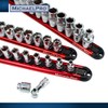 MichaelPro 3-Piece Aluminum Socket Organizer Rail Set- 1/4-inch, 3/8-Inch, and