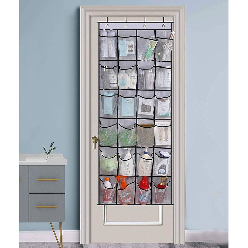 Over The Door Shoe Organizer,24 Large Mesh Pockets,Door Hangering Shoe