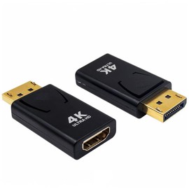 Domicubes 2PCS Displayport to HDMI Adapter, 4K Display Port to Hdmi Port Full HD 1080p Gold-Plated DP to HDMI Converter for HDTV Monitors Projectors Laptops Computer Desktop DP Male to HDMI Female