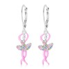 925 Sterling Silver Ballerina Leverback Hypoallergenic Enamel Earrings for Kids