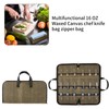 Pocket Knife Roll Bag,Zipper Knife Display Case with 18 Slots,Waxed