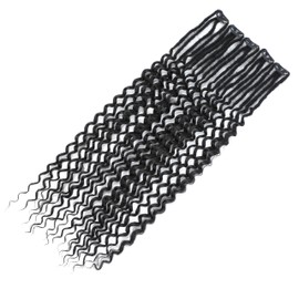 Aguacor 24inches 5PCS Clip in Dreadlock Extensions,20 Strands Curly Dreadlocks Thin Soft Clip in Wavy Dreads Extensions for Women (1B#,Curly)