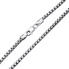 PDTJMTG 925 Sterling Silver Round Box Chain 1MM, 1.5MM, 2MM,