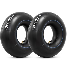 Heavy Duty 15x6.00-6 Butyl Inner Tubes with TR-87 Bent Valve Stem, Premium Replacement 6.00/6.50-6 Lawn Mower Tire Tubes Fit for Snow Blowers, Go Karts, Golf Carts, Wheelbarrows and More 2 Pcs