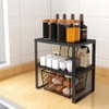 LIYIVNAA Stackable Cabinet Shelf Organizer Counter Storage Spice Rack Metal