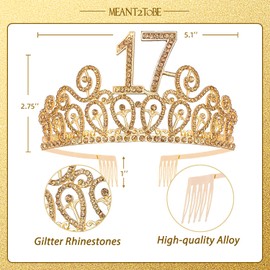 17th Birthday Party Decorations - Crown Tiara, Gold Sash, and Embellishments for a Memorable Celebration