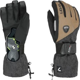 Level Fly Snowboard Gloves with Wrist Guards (Olive Green, Large)