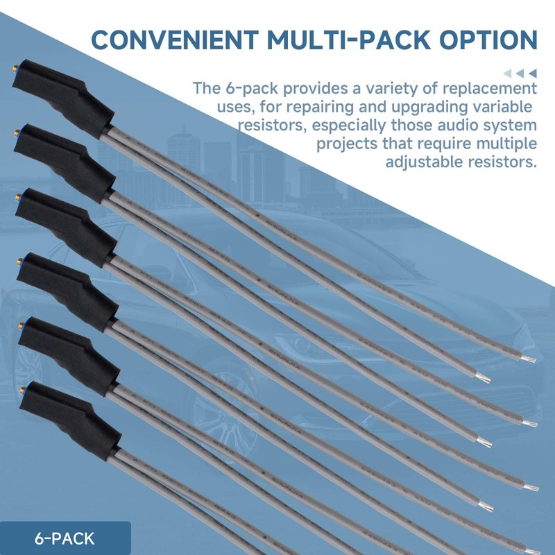 (6Pack)5 to 10 Turn Variable Resistors Kit Compatible with Install