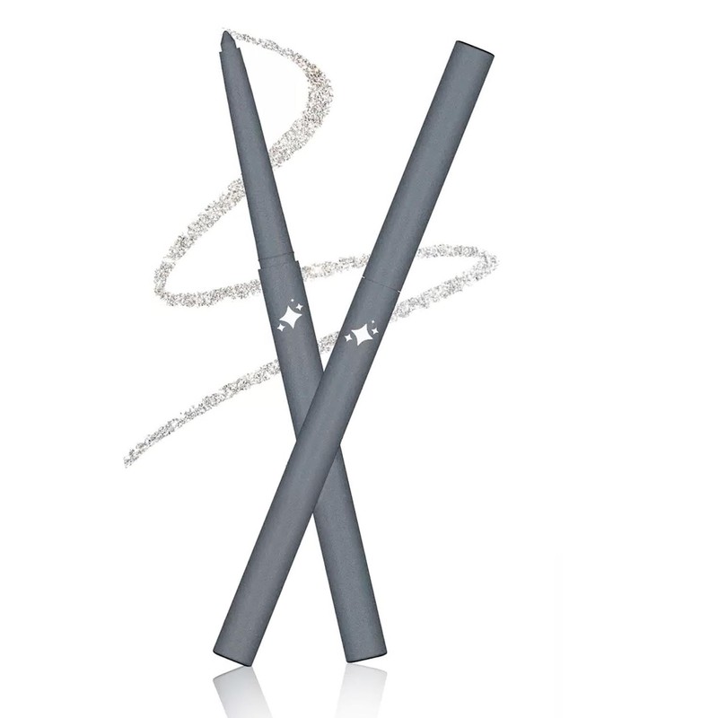 Wavuketu Silver Grey Eyeliner Waterproof Silver Gray Eyeliner Pencil Retractable