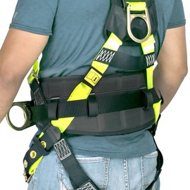 JORESTECH Safety Full Body Harness Protection Fall Arrest with Back D-Ring, ANSI, Padding and 4-Foot Safety Cross Arm Strap